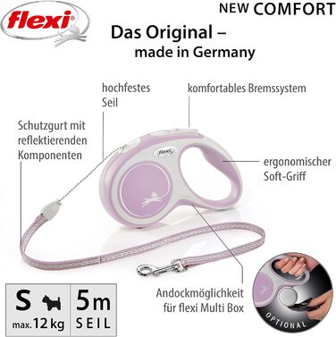 Рулетка вимірювальна Flexi Comfort S, 5 м, рожева
