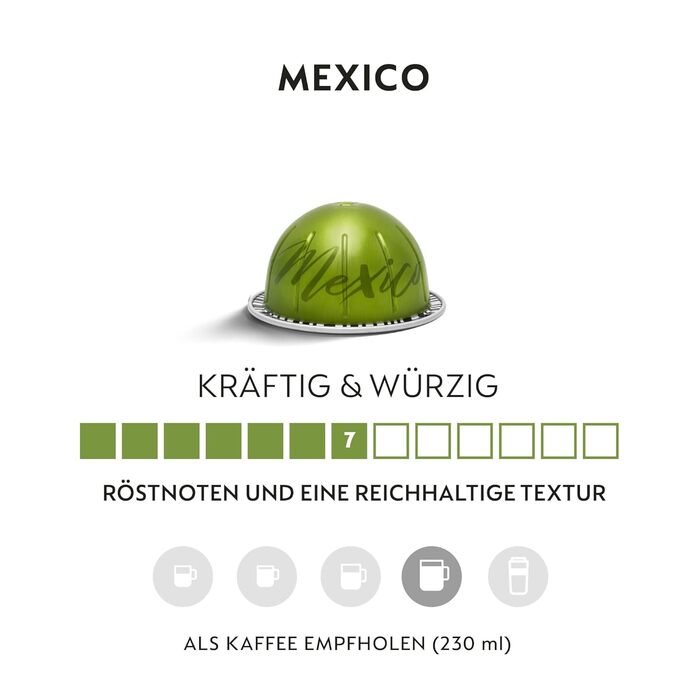 Кава NESPRESSO VERTUO Mexico: 50 капсул, сумісна з VERTUO, 230 мл, Arabica & Robusta