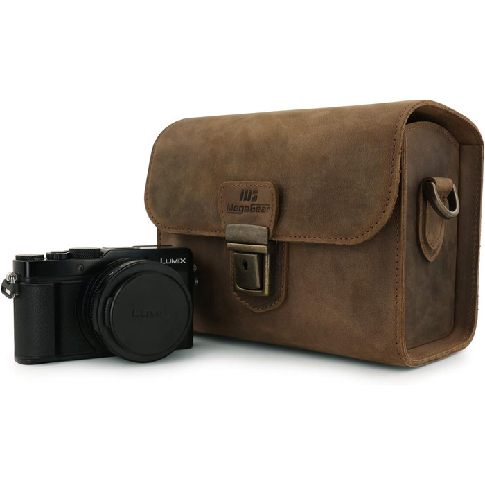 Чохол для камери MegaGear Pebble з натуральної шкіри для бездзеркальних, моментальних та DSLR камер, Кориця