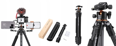 Штатив K&F Concept A234A1 з головкою BH-28L, 160 см, чорний