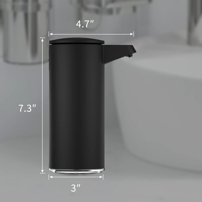 AIKE Automatic Soap Dispenser Stainless Steel with Sensor Infrared, 280ml Touchless Automatic Soap Dispenser USB Rechargeable