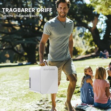 Mini холодильник Enventor 10L з двома режимами (охолодження/нагрівання), 12V/220V, для авто, кімнати, офісу, косметики, тихий