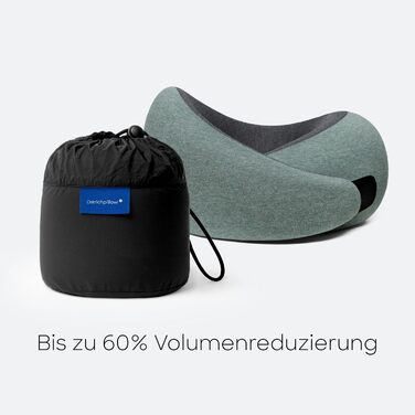 Подушка для шиї Ostrichpillow Go з Memory Foam, ергономічний дизайн, зручна сумка, знімний чохол (Green Moss)