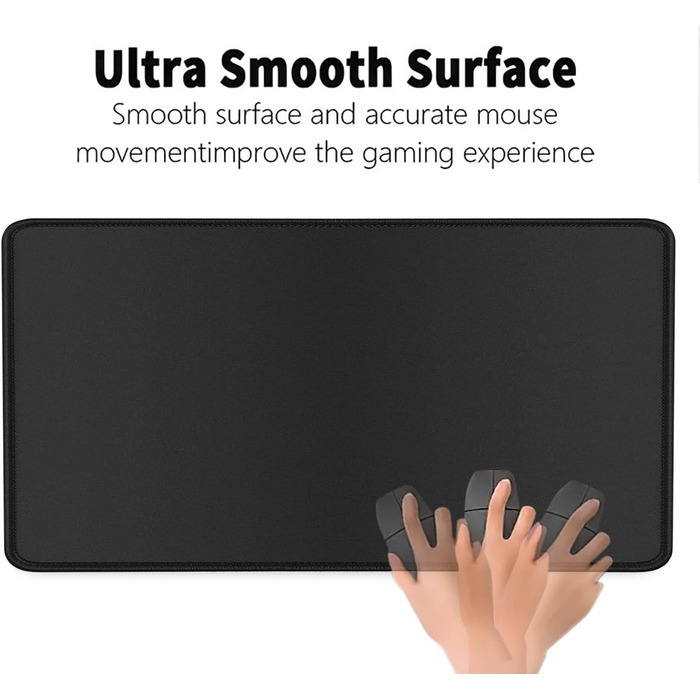 Великий килимок для столу 800x400 мм, геймінговий килимок для миші з прошитими краями, неслизьке покриття, килимок для клавіатури та миші Black & White Abstraction (Чорний, 1000L x 500B мм)