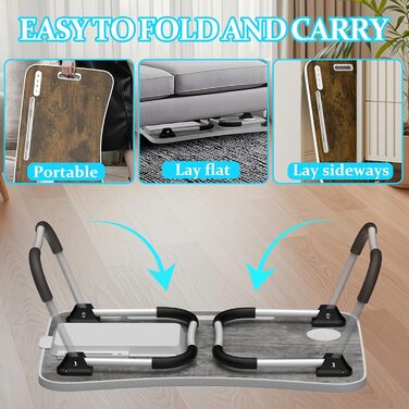 Столик для ноутбука Soontrans з ящиком, тримачем для напоїв та планшета, світлом та вентилятором, 60x40x28 см