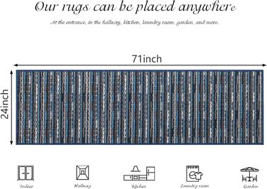 Придверний килимок 50x80 см для дому та вулиці, вологостійкий та антиковзаючий килим-грязезахист для входу, тераси та саду, що миється
