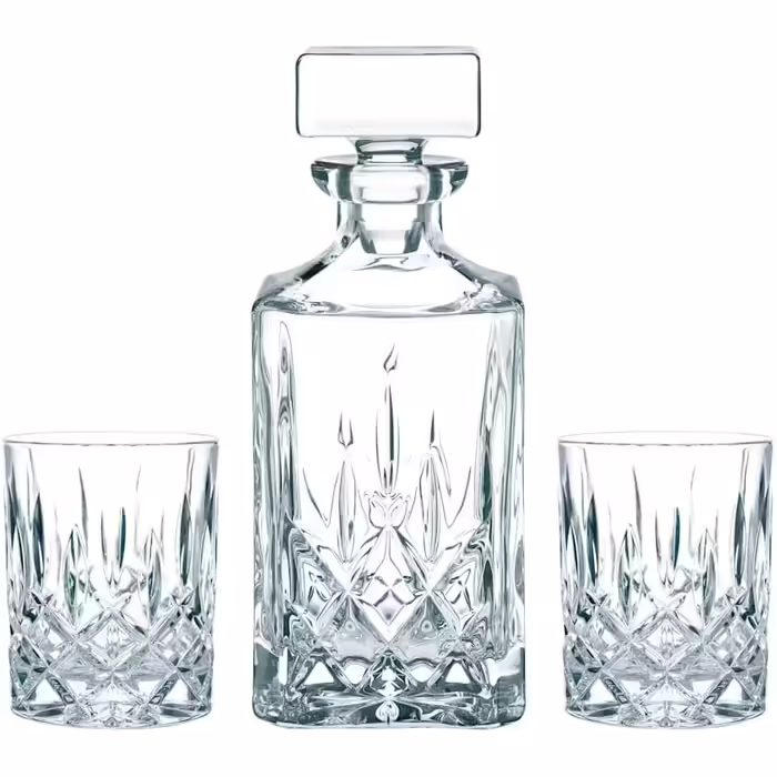 Nachtmann 3-Piece Whisky Set, 750 ml Carafe with 2 Whisky Glasses 295 ml, Noblesse, 91899, Crystal Glass Whisky Gift Set, Dishwasher Safe