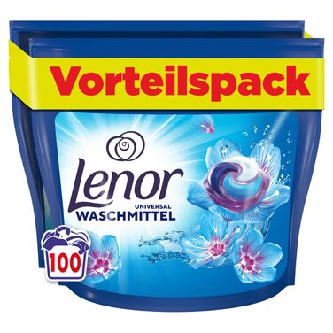 Капсули для прання Lenor Aprilfrisch, універсальний засіб для прання, тривала свіжість та видалення запахів, 100 шт