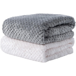 Двошарові ковдри для собак та котів SLSON, 70x100 см (сірий та білий)