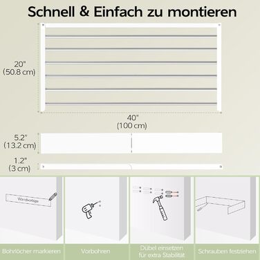 Настінна сушилка для одягу 32' (80 см), Складна, Біла. Для дому, з шаблоном для монтажу