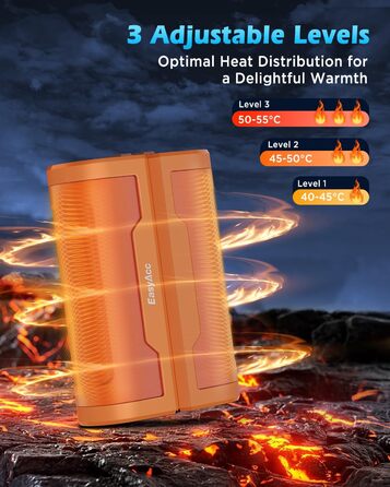 Електричні грілки для рук EasyAcc 10000mAh, 2 шт. з LED-дисплеєм, 3 режими нагріву, для кемпінгу, полювання, Рейно