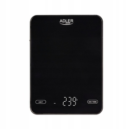 Кухонний ваги Adler, чорні, 10 кг, з USB-зарядкою