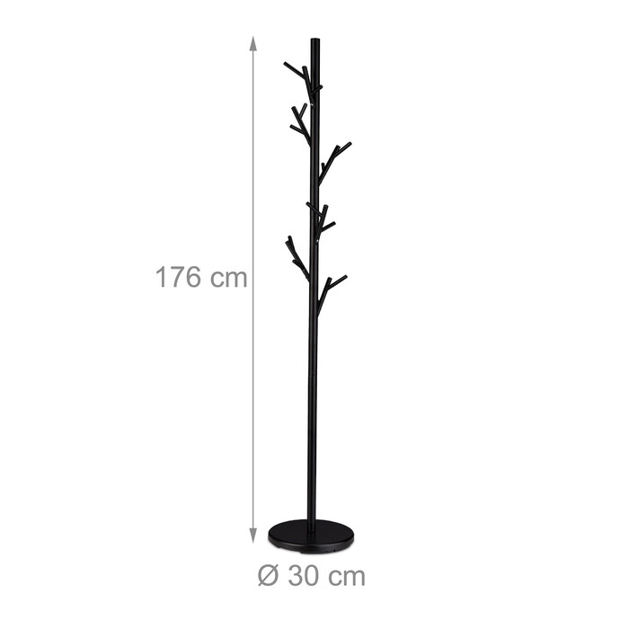Relaxdays Black Tree-Shaped Coat Rack