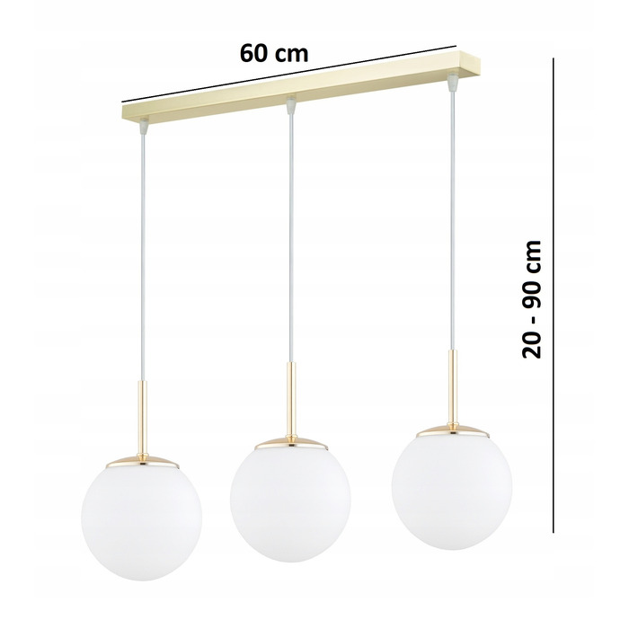 Підвісна люстра Elko-Lighting Milo Gold на 3 цоколі E27