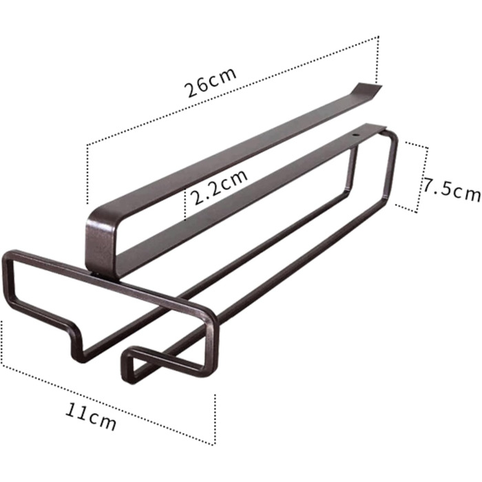 Підвісна тримач для келихів Bitcoraje (2 шт.), стійка для келихів, полиця для келихів без свердління, чорний - для кухні, бару, ресторану