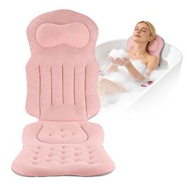 Подушка для ванни Ganz Körper Rosa: м'яка підставка для тіла з підтримкою голови, шиї, спини та ніг. Нековзна підстилка для ванни з присосками та гачками.