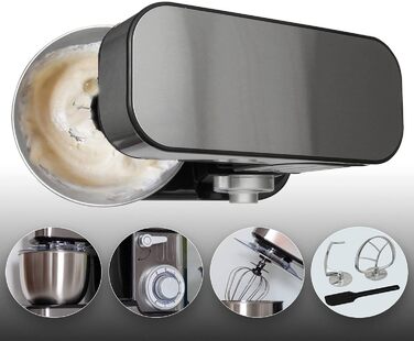 Кухонна машина TZS First Austria Profi Küchenmaschine 1300 Вт, 5 л, 6 швидкостей, з функцією замішування тіста, стаціонарна, нержавіюча сталь