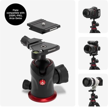 Штатив Manfrotto 190X з алюмінію – 3-секційний для бездзеркальних та DSLR камер (Alu 3 Segm Kit з Arca Swiss)