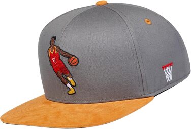 Кепки Snapback Cadency® для чоловіків та жінок, унікальні, з індивідуальними дизайнами, бейсболки з прямим козирком, регульовані, теплі зимові - темно-зелений (баскетбол - сірий)