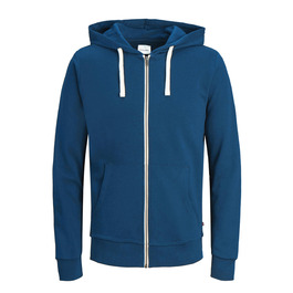 Чоловіча толстовка на блискавці з капюшоном Jack & Jones Jjeholmen Noos, синя (Insignia Blue), Regular Fit, розмір L