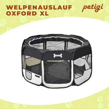 Клітка для цуценят Petigi XL, 115x115x65 см, 8-кутна, рожева (чорна), для собак, кроликів, морських свинок, котів