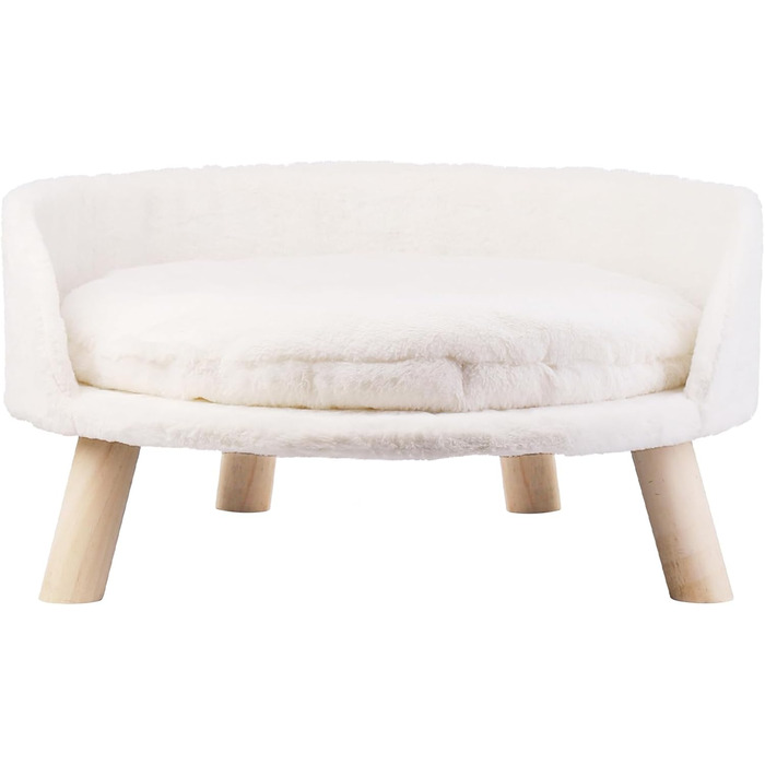 Luxury Cat Sofa, Large Cat Sofa, Cat Chair, Cat Stool, Elevated Cat Bed with Cat Cushions, Pet Sofa, Dog Sofa for Small Dogs, 40cm beige (L 62 x W 62 x H 33 cm)