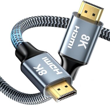 HDMI 2.1 Кабель 8K (2 шт.) - 15м, 48Gbps, 8K@60Hz, 4K@120Hz, Dolby eARC, HDCP, HDR, сумісний з HDTV, ноутбуками