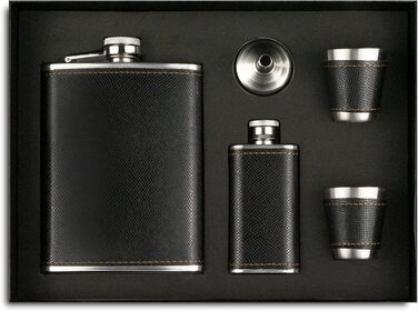 Набір фляг 260 мл з нержавіючої сталі для віскі та шнапсу. Міні фляга, портативна, дорогий алкогольний аксесуар, подарунок (зелений, чорний)