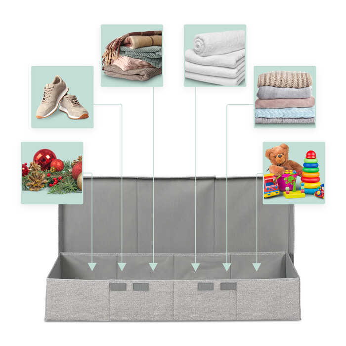 Set of 2 Under-Bed Storage Boxes with Lid