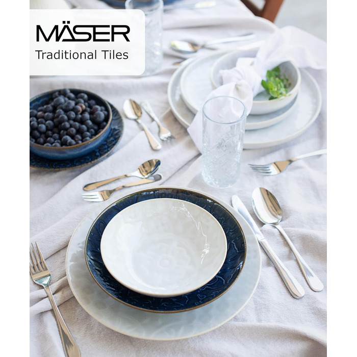 Набір посуду MÄSER Serie Tiles Modernes Vintage для 2 особи (8 предметів) - кераміка, дизайн Мавританії