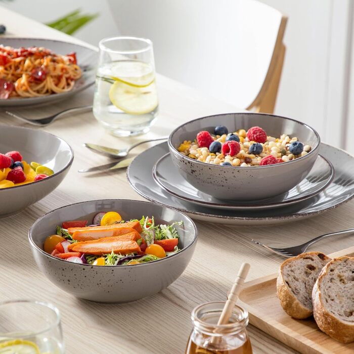 Набір посуду Vancasso NAVIA, 24 елементи, кераміка, сірий, для 4 осіб