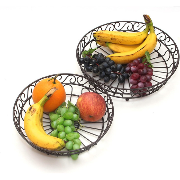 Металева етажерка для фруктів Stöckig 3 яруси - кошик для зберігання фруктів, чорний, для кухні, вітальні, офісу