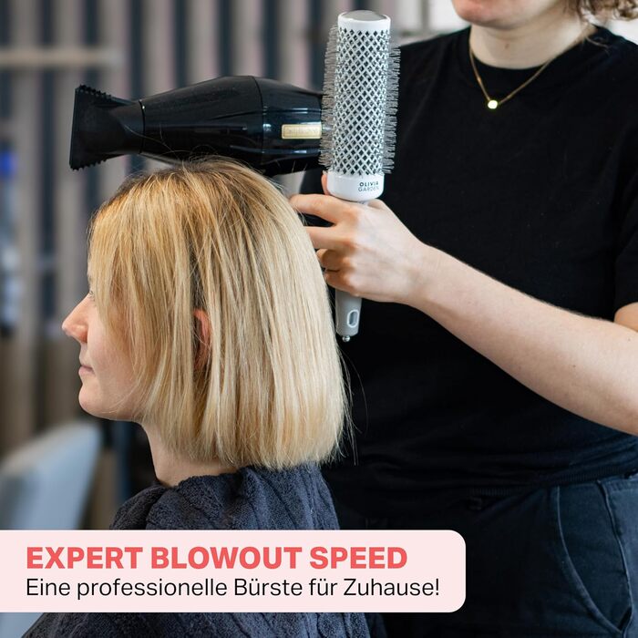 Кругла щітка Olivia Garden Expert Blowout Speed з керамічним покриттям, великий діаметр, для швидкої сушки волосся