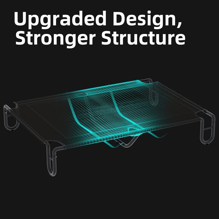 Підвищене собаче ліжко KORIMEFA до 55 кг, Outdoor, миється, для собак середніх розмірів, 122 x 85 x 20 см, з антиковзними ніжками, для дому та саду (XL)