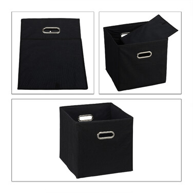 Set of 2 Black Storage Boxes