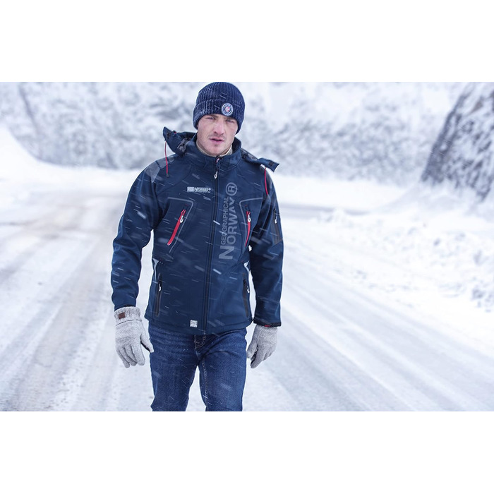 Чоловіча куртка Softshell Geographical Norway Tangata — водонепроникна функціональна outdoor куртка, чорно-червона, розмір XL