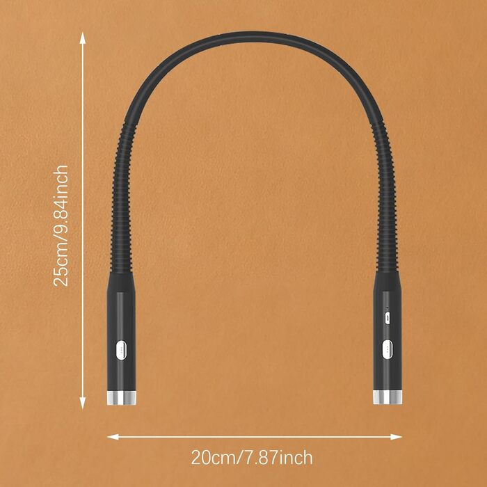 LED ліхтарик для читання на шию, 3 кольори, 9 рівнів яскравості, гнучкий, USB зарядка, рожевий