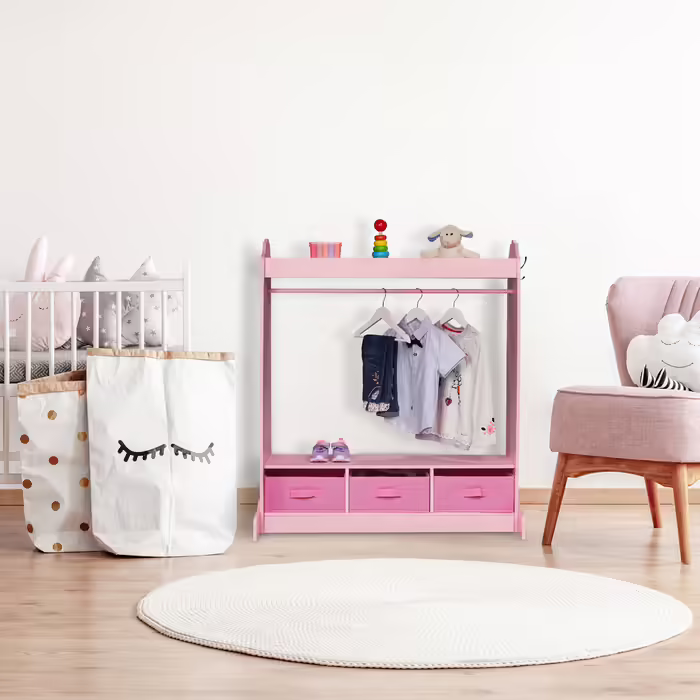 Relaxdays Children's Clothes Rack with Mirror