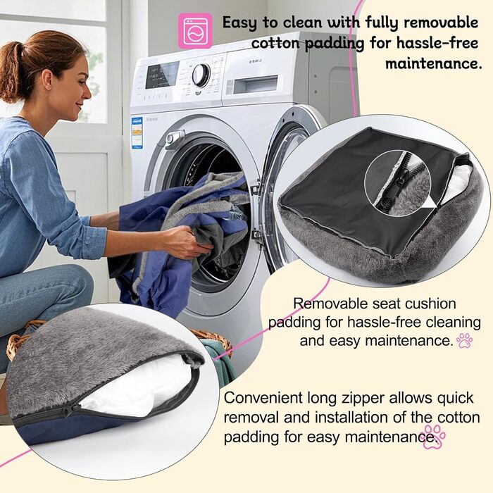 Автокрісло для собак SIVEIS – м'яке ліжко з кишенькою, захист від подряпин, з ременем безпеки