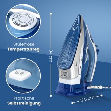 Бездротове прасувальник Clatronic® з керамічною підошвою | 2400W | без кабелю | прасувальник з парою | 350 мл резервуар | швидкий нагрів