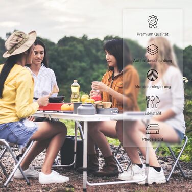 Набір кухонного посуду MSports Camping Kochset Premium для кемпінгу та відпочинку на природі (алюміній, нержавіюча сталь)