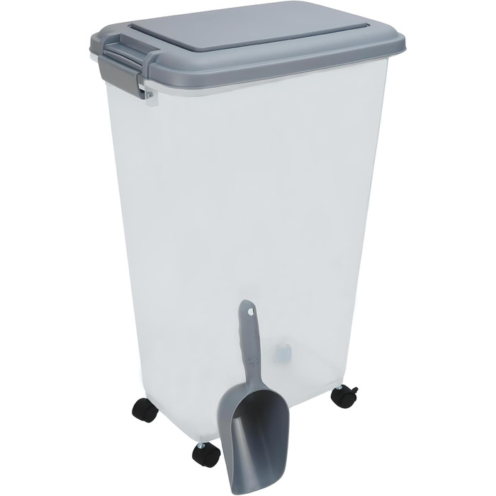 DIVCHI Контейнер для зберігання корму для тварин 20L з кришкою-фліпом та замком, з мірною ложкою. Підходить для собак, котів, птахів. Герметичний, зелений, 9 кг