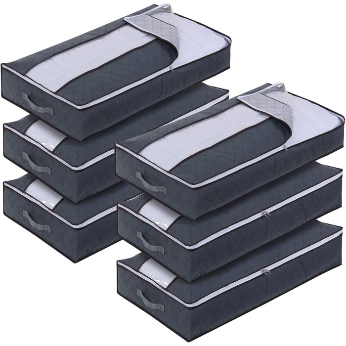 6 штук підліжкова комода, підліжкові ящики для зберігання з флісу, складані мішки для зберігання одягу, підліжкові мішки для зберігання одягу