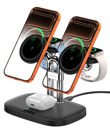 Універсальна зарядна станція 5 в 1 для 2 смартфонів iPhone та 2 Apple Watch, багатофункціональний зарядний пристрій