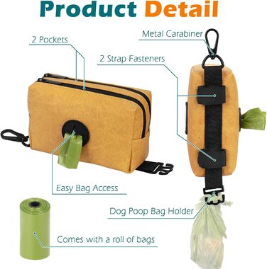 Диспенсер для собачих відходів PetBonus з водонепроникним корпусом, міцна сумка для ласощів та 15 відходів (колір: коричневий)