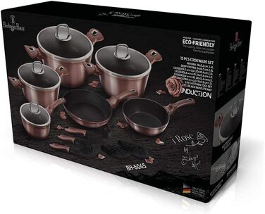 Набір посуду Berlinger Haus 15 предметів, металевий, рожеве золото (Metallisch Irose)