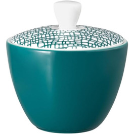 Цукорниця Seltmann Weiden Life Fashion Trendy Petrol 260 мл, з кришкою, порцелянова, сучасний дизайн, мікс & матч, бірюзово-біла