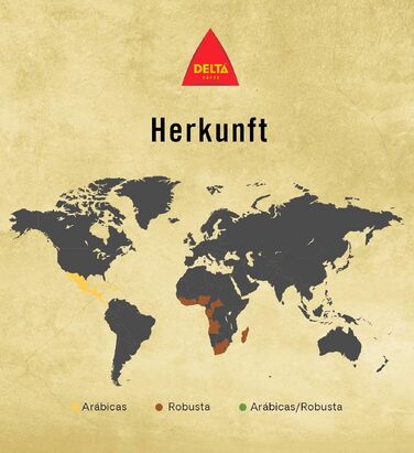 Кава в зернах Delta Cafés Gold Arabica, інтенсивність 12, аромат меду та стиглих фруктів, 1 кг (набір 2 упаковки)