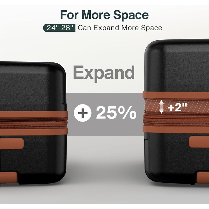 Чемодан VIPbox з жорстким корпусом 75 см (3 роки VIP-сервісу) Розширюваний, легкий, з полікарбонату, велика місткість, з 4 колесами та TSA-замком, преміум-якість, чорний XL