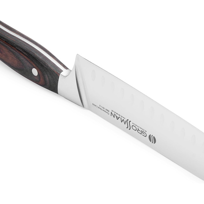 Ніж кухонний Grossman 110EP Santoku 29 см з нержавіючої сталі з ергономічною ручкою